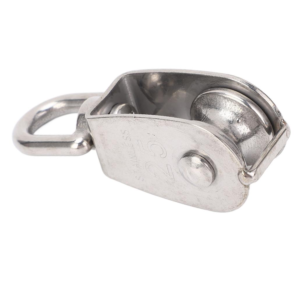 Marine Pulley Stainless Steel Lifting Single Pulley Block Wire Rope Hanging Towing Wheel for Sailboats Yachts Ship