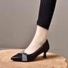 Pointed high heels women's autumn new simple temperament rhinestone banquet shoes two high shallow mouth fashion shoes