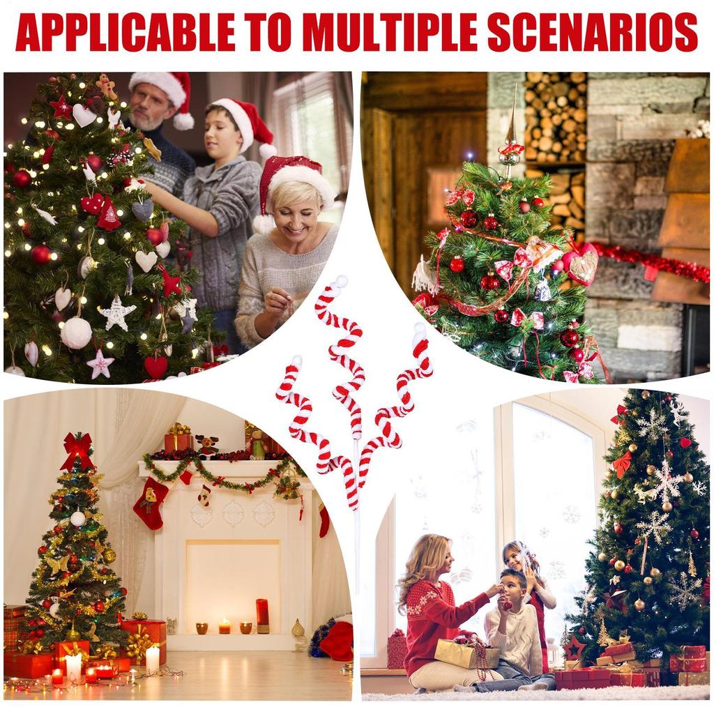 Candy Cane Christmas Tree Decorations Twisted Vase Filler Candy Picks For Christmas Tree For Indoor Outdoor Home Table Fireplace