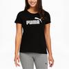 Puma Essentials Logo Printed Sports Crew Neck Short Sleeve T-Shirt Women Tops Black 586295-01