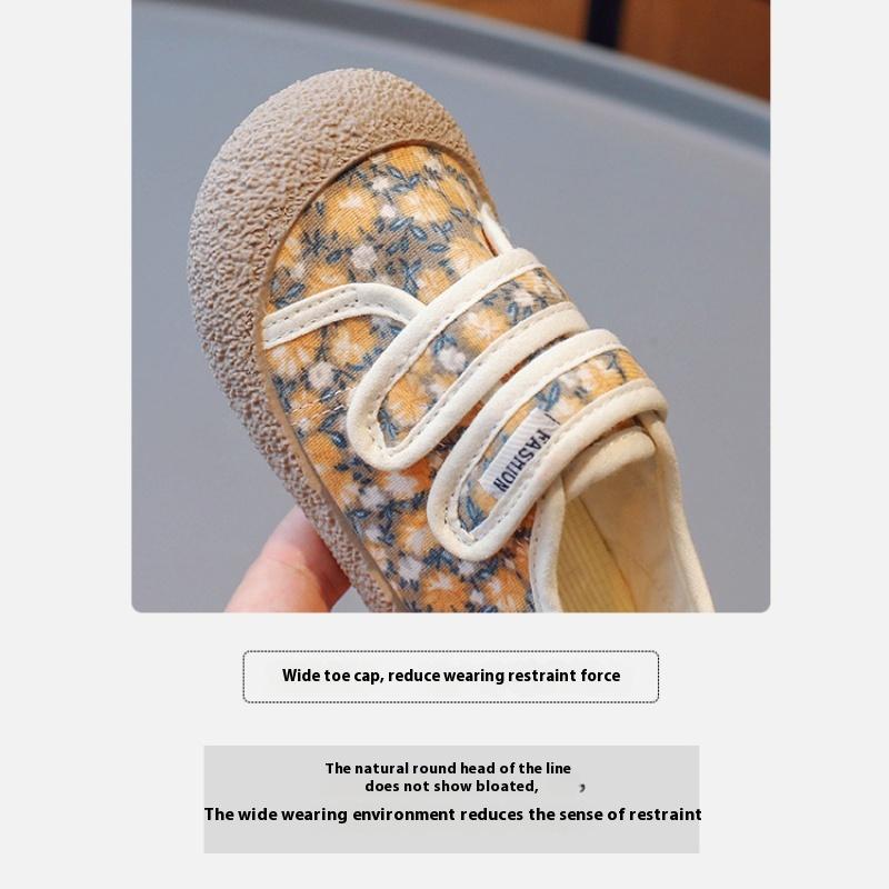 Frühling und Herbst Neue Koreanische Version Mädchen Blumen Bequeme Weichsohlige Canvas Schuhe