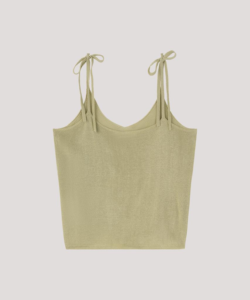 Deolil Twoway String Sleeveless Knit_Light Olive