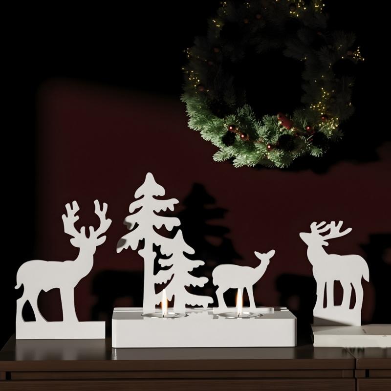 Reindeer Ornament Silicone Crafting Mold Flexible Capacity Christmas Tree Decoration Candle Holder Making Tool