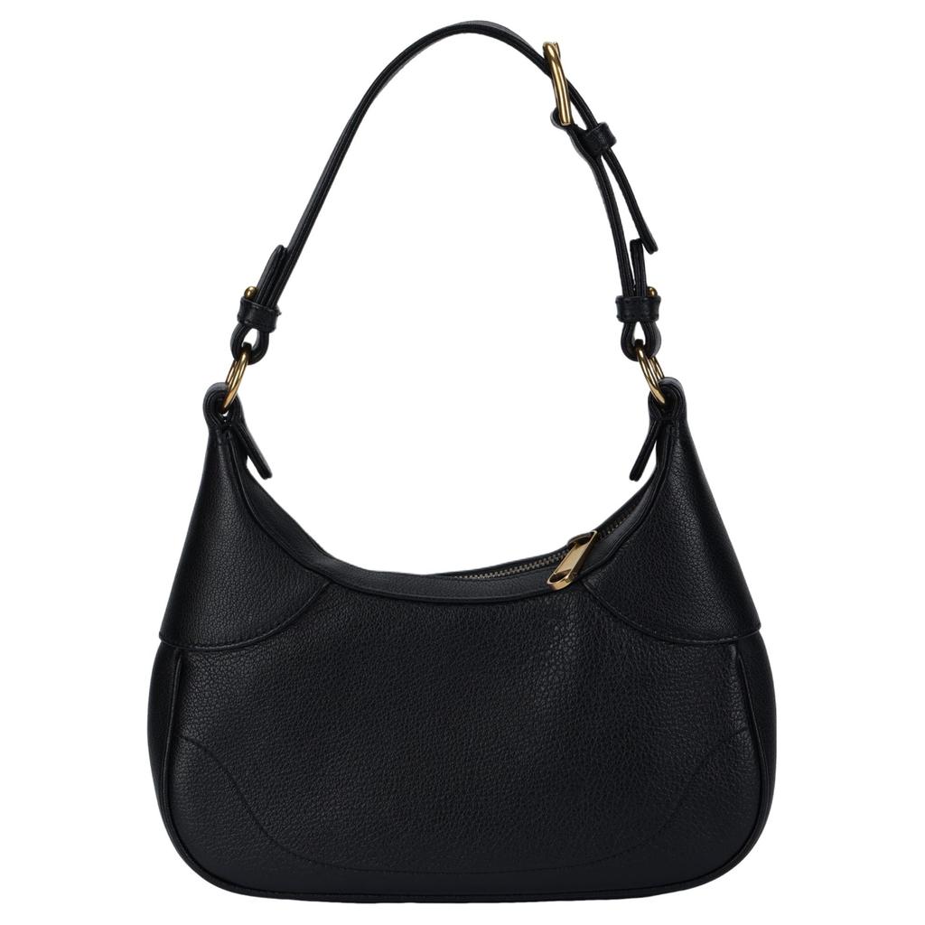 GUCCI Aphrodite Leather New Moon Shoulder Bag, Handbag, Shoulder Bag Small Womens Black