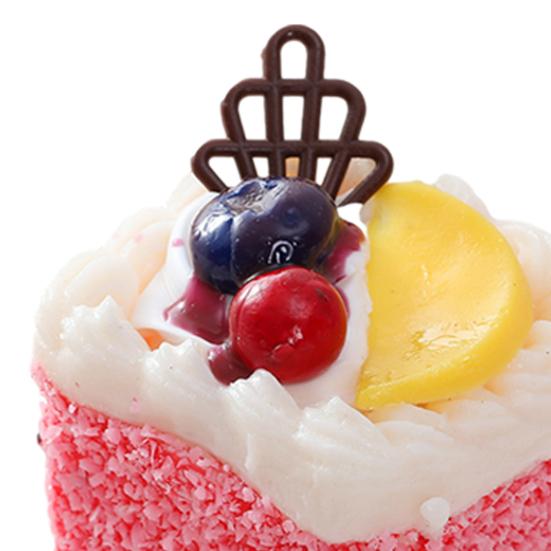 Simulation Square Cake Model Refrigerator Magnet Shredded Coconut Fruit Cake Desktop Decoration Photo Props