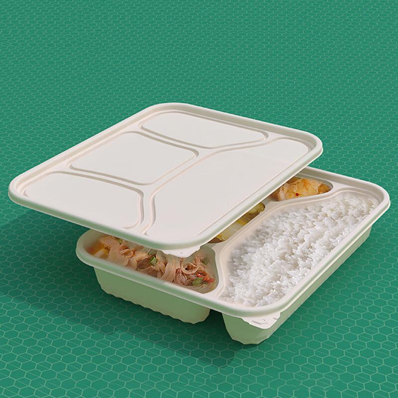 Eco-friendly 4-Compartment Corn Starch Lunch Box