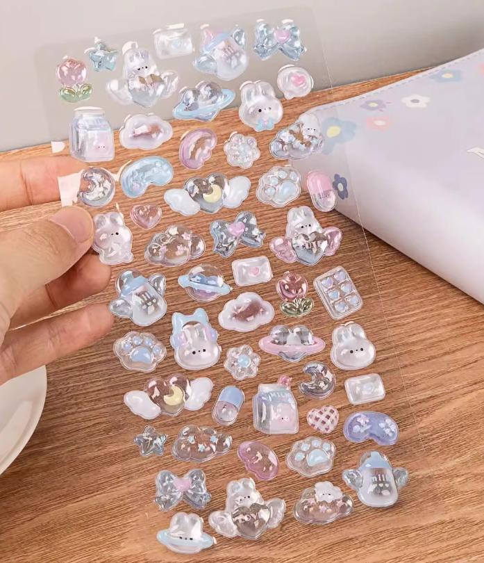 New Funny Sweet  Ice Cream Pets Drop 3d Relief Sticker Scrapbooking Diy Diary Decor Journaling Stationery Kawaii Stickers