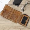 Fashion Cow Leather Men's Wallet  Genuine Leather Zipper Wallets Short Purse Men Male Leather Clutch Purse Dropshipping Men