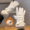 Women's Winter Thermal Touchscreen Gloves, Thick Fleece Lined Windproof Riding Gloves for Outdoor Cold Weather Commute Gloves
