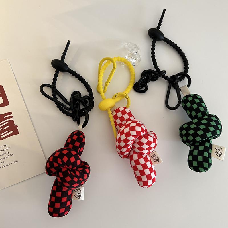 Hand Strap Silicone Print Pendant Grid Mobile Phone Case Keychain Bag Gifts