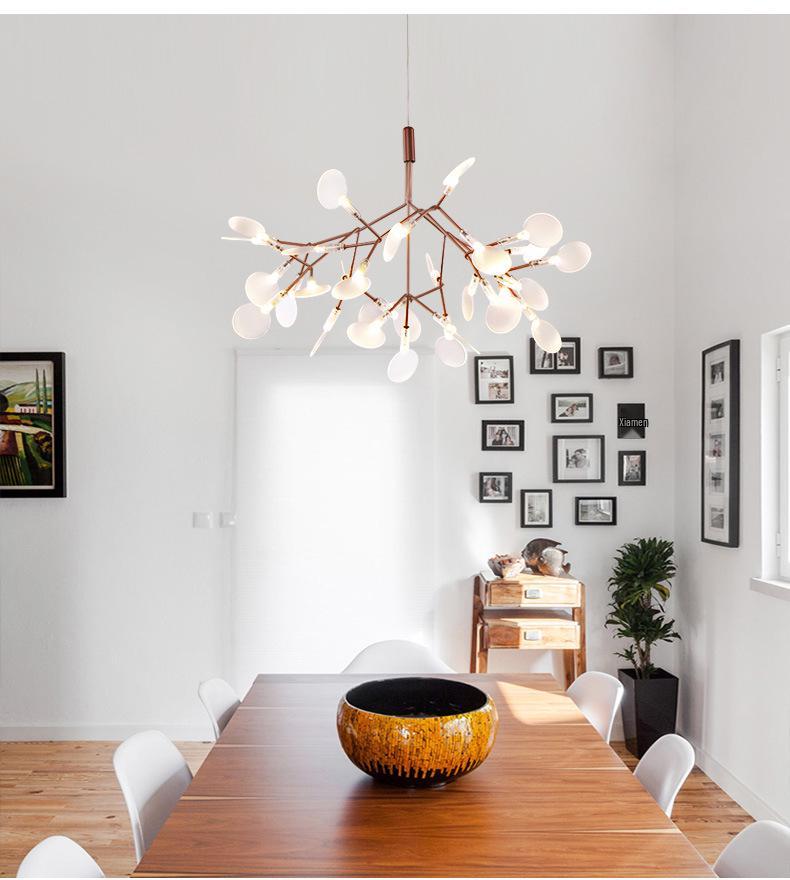Nordic Minimalist Firefly Branch Chandelier for Restaurant, Hotel, and Villa