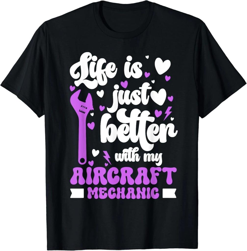 Aviation Mechanic Airplane Girlfriend Aircraft Mechanic Wife Gift Unisex T-Shirt