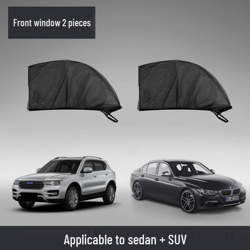 Car Window Mosquito Net: Insect Protection, Sunshade, Privacy Screen Mesh Curtain Front Window Net 2pcs/Car/SUV