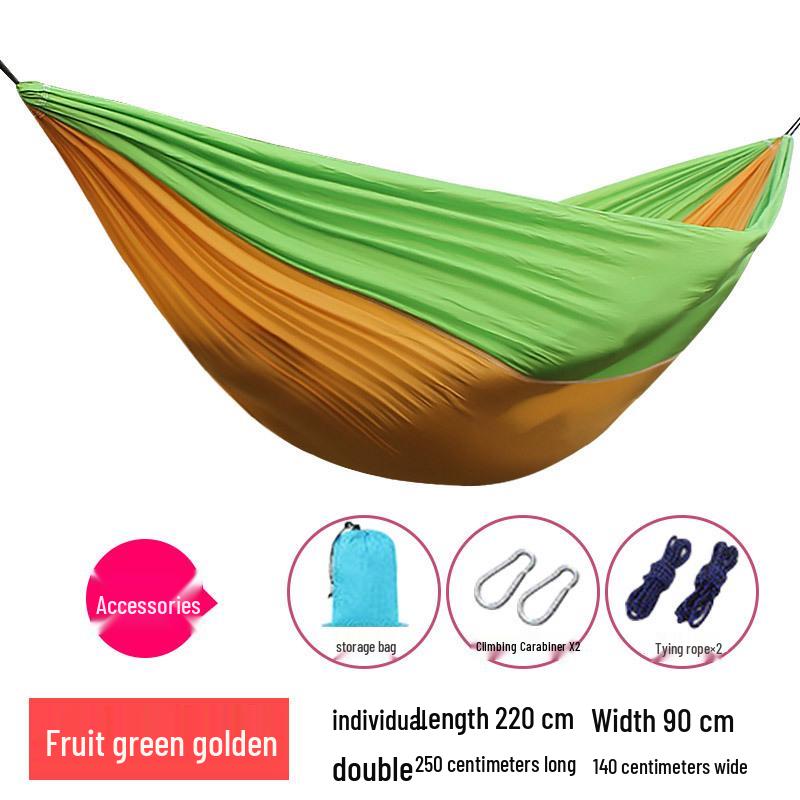 Outdoor Lightweight Parachute Fabric Double Hammock for Travel and Leisure
