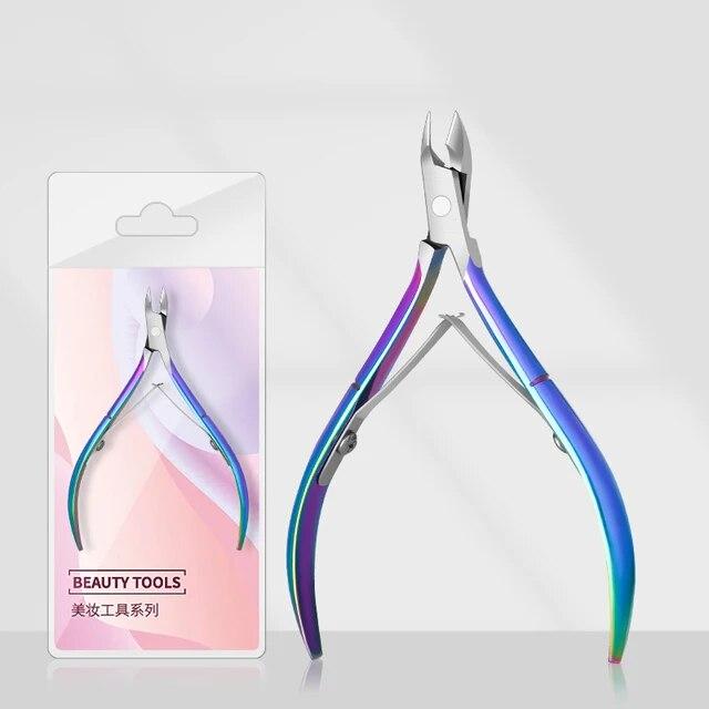 2/3/4Pcs Nail art Silber Häutchen Zange Schere Edelstahl Maniküre Zubehör Nagel Werkzeuge Set Abgestorbene haut Drücker Entferner