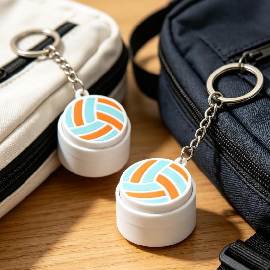 Keychain Pendant 3D Printing Precision Texture Football Basketball Tennis Sport Themed Key Chain Stress Relief Accessory