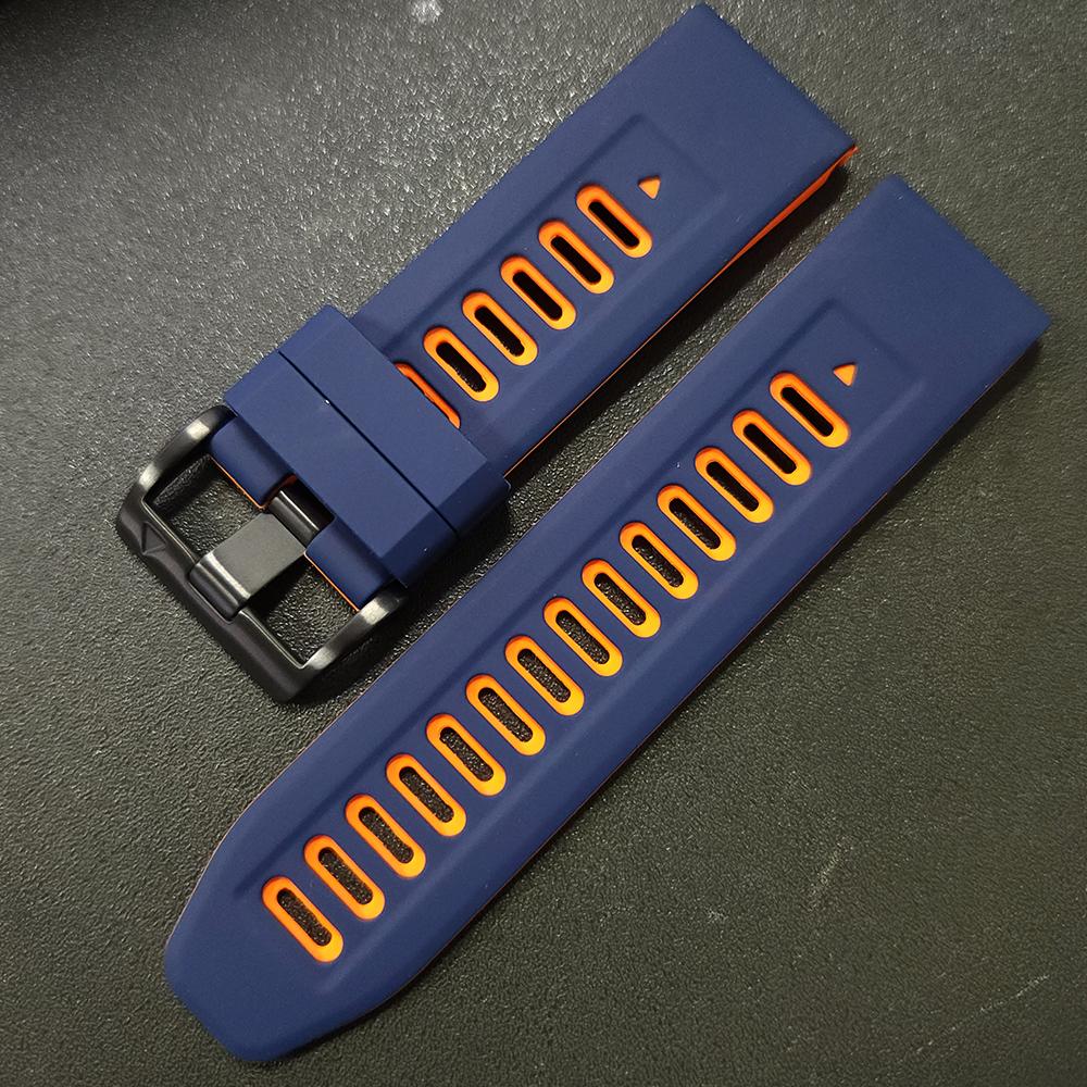 Two-Tone Soft Silicone Strap For Garmin Fenix 7X Pro QuickFit 26mm Watch Band For Garmin epix Pro Gen 2 51mm Watchband Bracelet