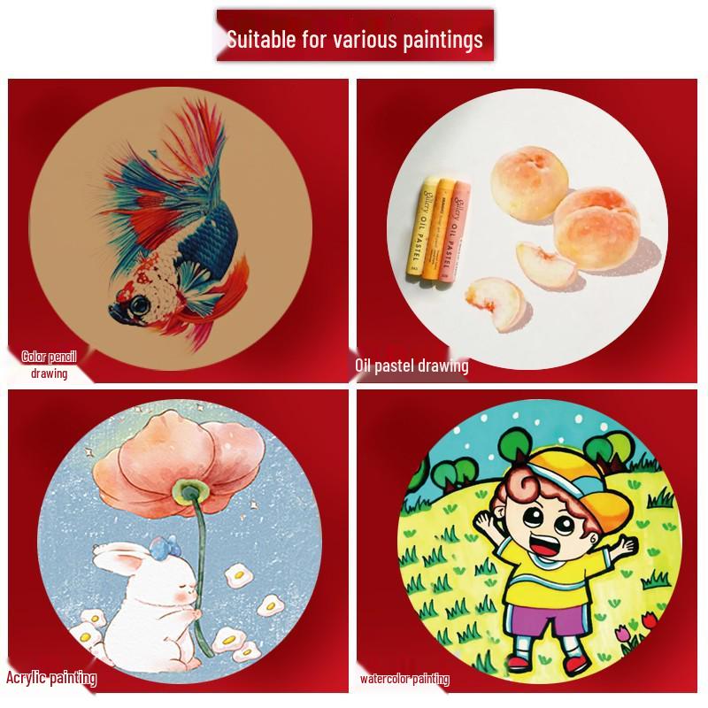 Double-Sided Black & White Round Kraft Drawing Paper.