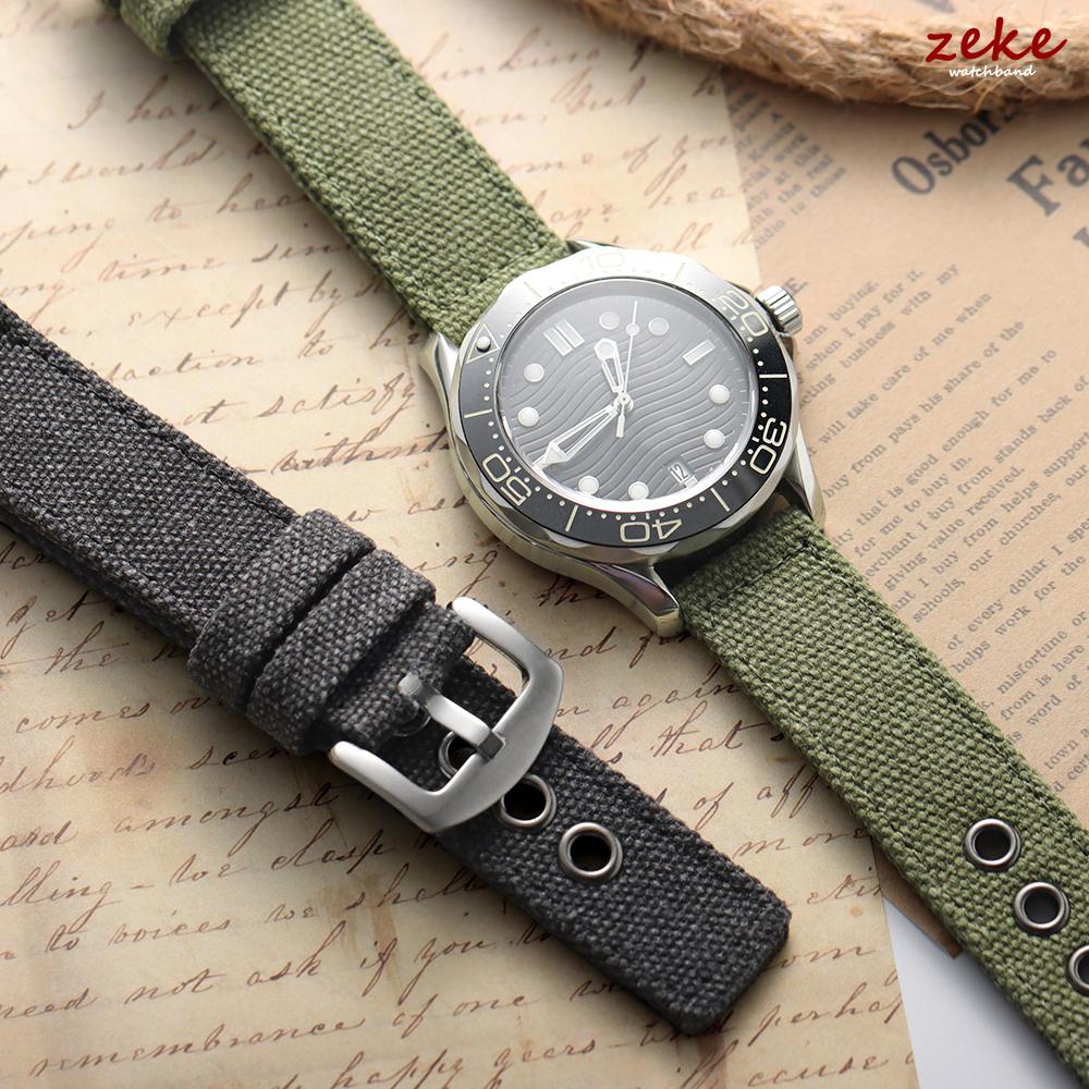 Canvas Watch Band 20mm 22mm 22mm Bracelet for Seiko Army Green Military Sports Strap for Men Women Wristband Belt Accessories