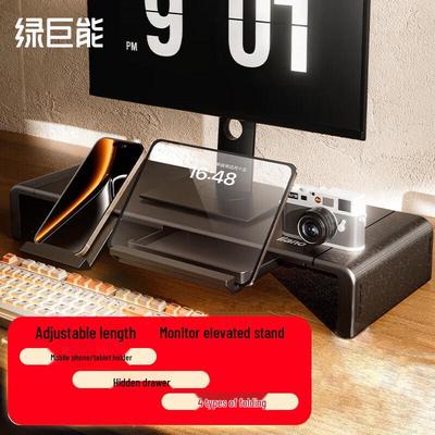llano Multifunctional Monitor Riser Stand with Storage Drawer
