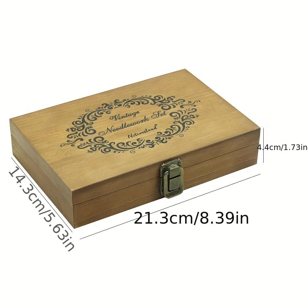 Vintage Wooden Box Embroidery Scissors Kit Diy Craft Supplies Tools Antique Sewing Kit Omplete Sewing Tools For Sewing Craft