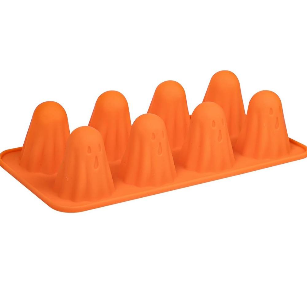 Orange Ghost Jello Mold Silicone Chocolate Mold DIY Halloween Ghost Baking Mold  Kitchen Baking