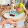Rattan Weaving Rattan Shell Tray Round Bread Baskets Tray Weaving Fruit Basket Bathroom