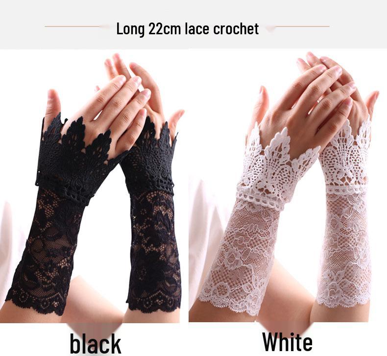 Women's Summer Lace Wrist Covers with Hollow-Out Sleeves for Tattoos and Scars