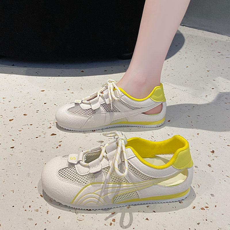 Fashion CRLAYDK Fashion Women Sneakers Hollow Out Summer Casual Tennis Platform Breathable Skate Shoes Mesh Walking Anti Slip Trainers