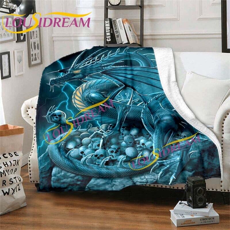 Dračí kreslené přikrývky Dračí přikrývky Anime Dračí flanelové přikrývky Pohovka Přehoz přes postel Měkké teplé přikrývky Dětské přikrývky Domácí dekorace