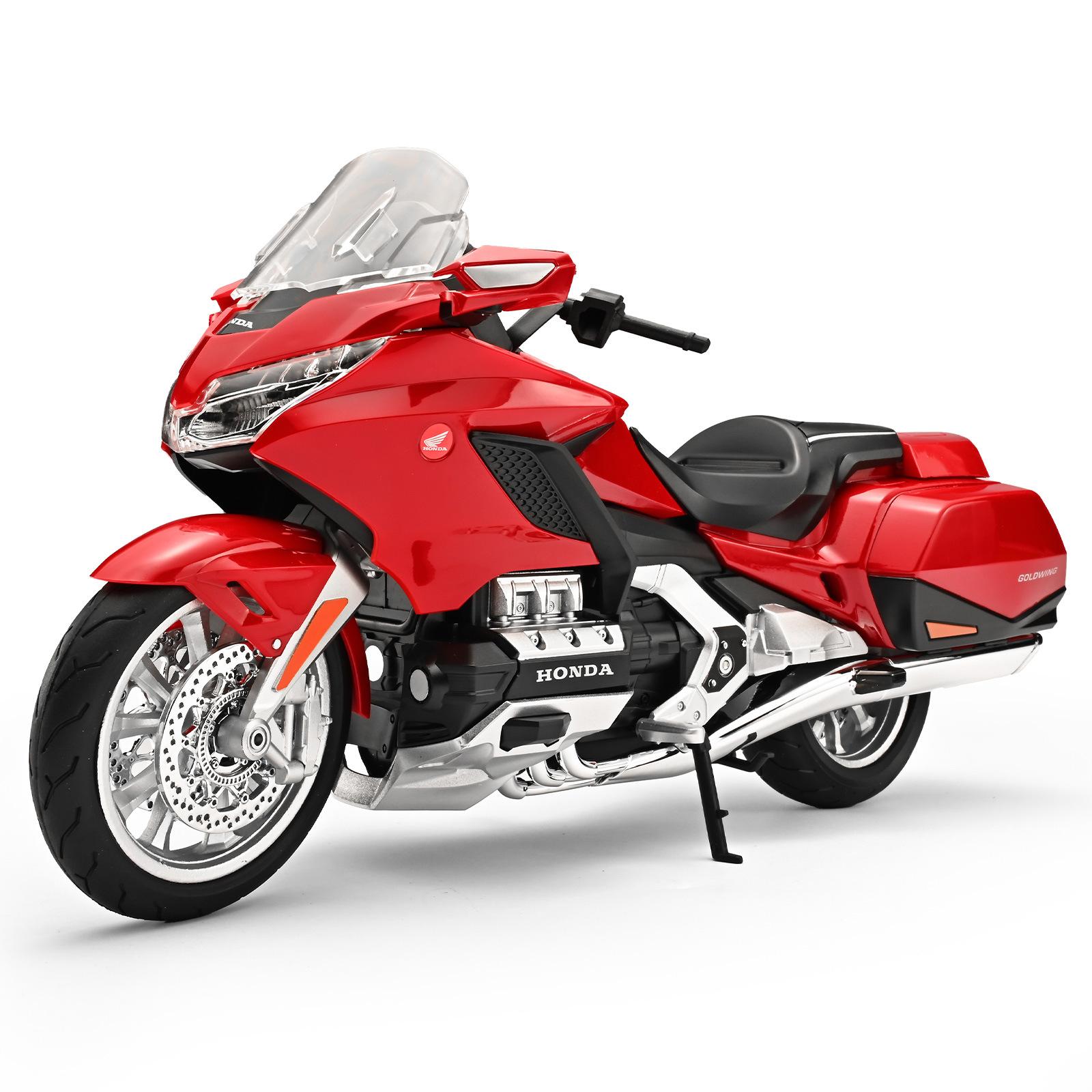 

1/9 HONDA Gold Wing GL1800 Alloy Street Motorcycle Model Diecast Metal Leisure Touring Motorcycle Model Sound Light Kid Toy Gift