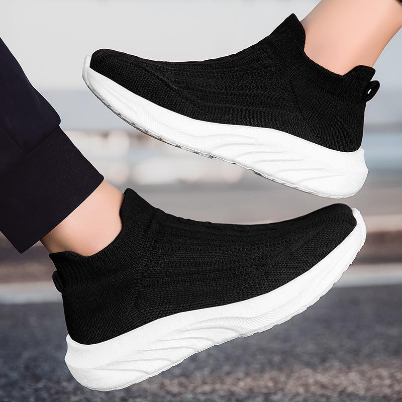 Women's Shoes Couple New Casual Sports Shoes Running Shoes Soft-soled Lazy Shoes Korean Version Trend Flying Weaving One Pedal