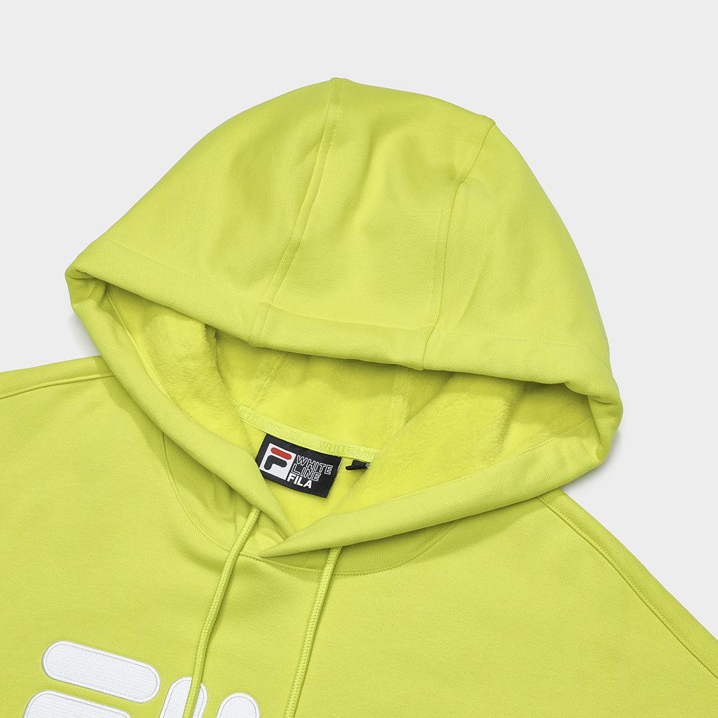 FILA 2023 Winter New Knit Hoodie Fashion Casual Loose Solid Color Knit Sweatshirt Couple Style Unisex Sweatshirt Sulfur-Green F51U348297F-YE