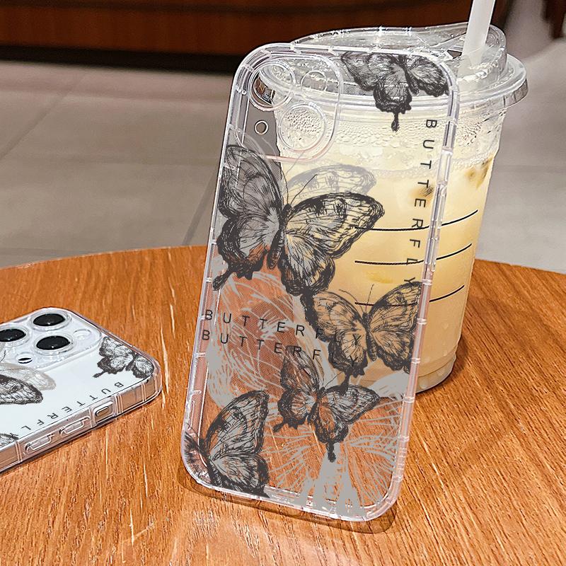 

Мягкий цветочный чехол для iPhone 15 14 Pro Max Plus 13 12 11 Pro Max Xr X Xs Max 8 7 Plus ударопрочный прозрачный тонкий чехол для защиты объектива из ТПУ iPhone 15