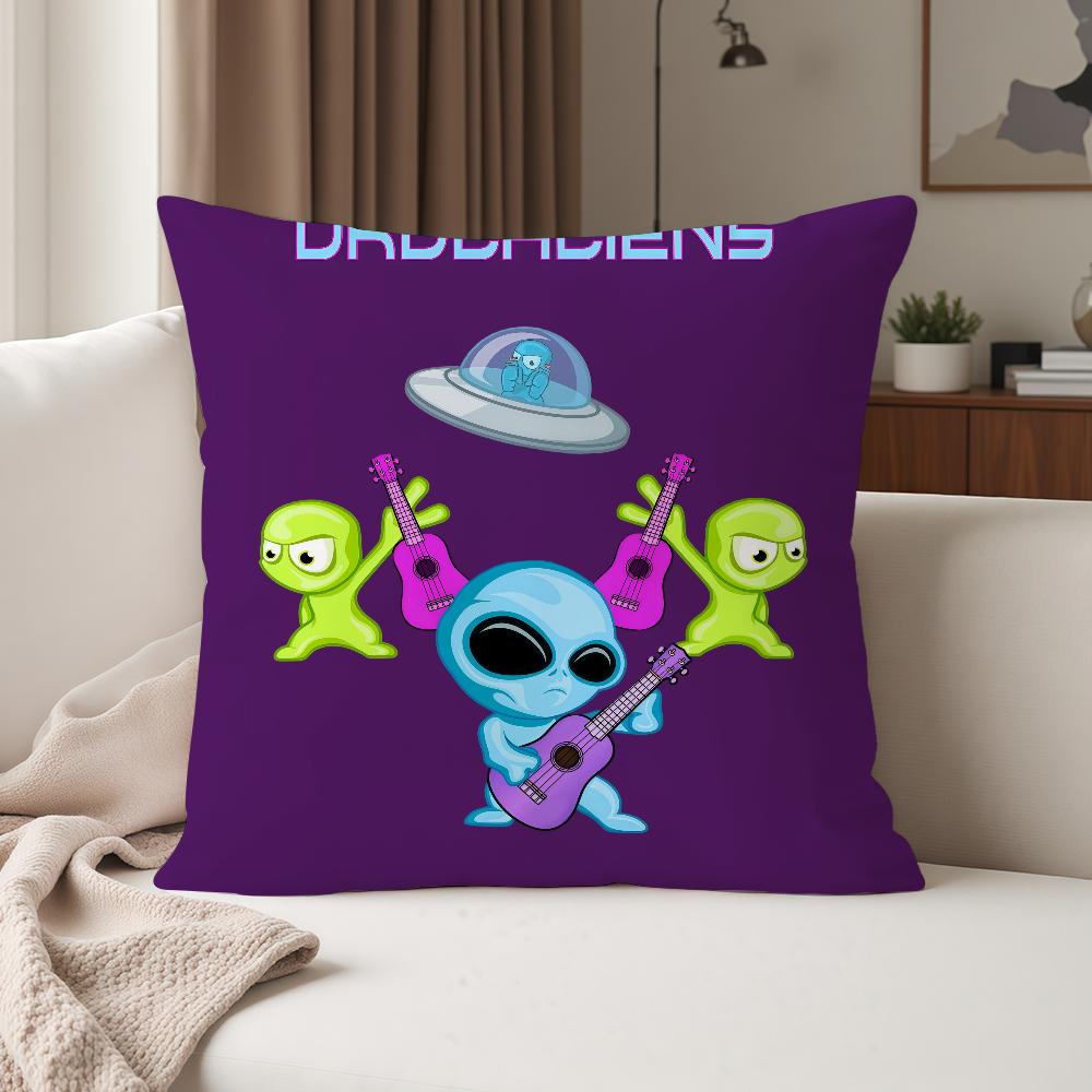 UFO Wir Kommen Zum Feiern Lustige Außerirdische Kissenbezüge Geeignet für Schlafzimmer Wohnzimmer Autos Heimdekoration