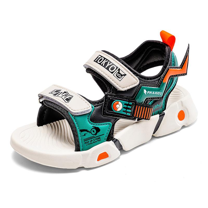 Pojksandaler 2025 sommar andningsbara barnskor medelstora och stora barn mjuka sulor små pojkar strandskor tidvatten 2025