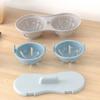 2 Piece 1/2 Cavity Kitchen Microwave Egg Cooker Heat-resistant Egg Poaching Cup  Breakfast