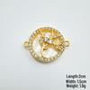 European Retro Copper-Plated Real Gold Pendant Jewelry with Mother of Pearl Double Pendant for Women