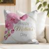 Happy Mothers Day Cushion Cover Summer Linen Pillow Case Organic Fabric Cushion Cover Double-Sided Print Sofa Home Decor