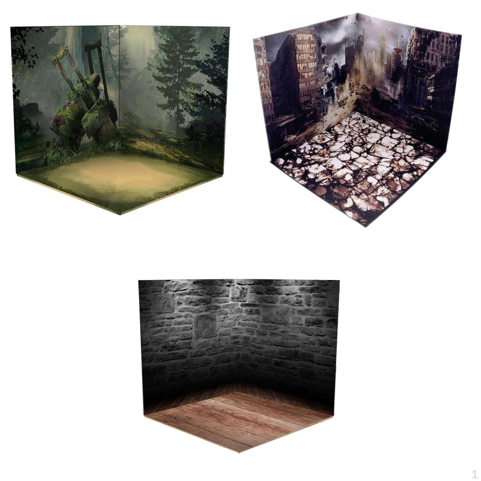 

3шт 1:12 Витринный фон для литых моделей автомобилей, кукол, моделей транспортных средств