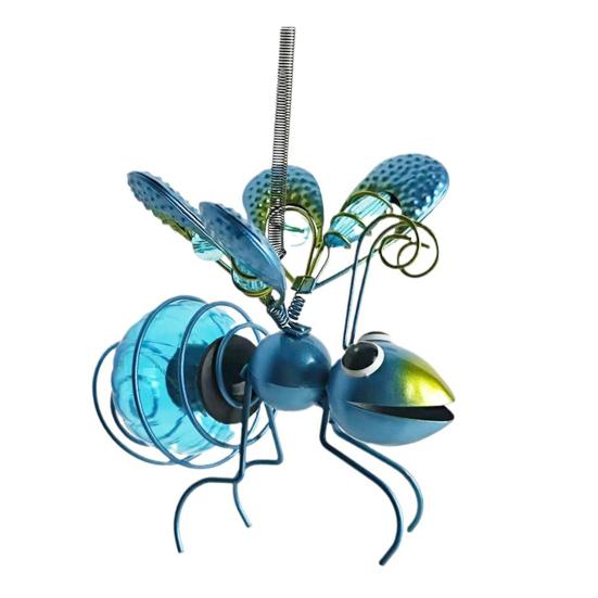 

Уличный подвесной солнечный светильник Мягкое свечение IP44 Водонепроницаемый светильник в форме насекомого на солнечной батарее, украшение для сада синий