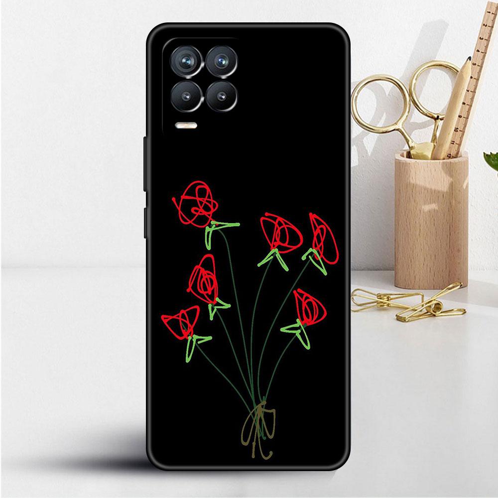 Case For Realme 8 C21y GT Neo 2 3 8i C21 7 C11 6 C12 C35 C3 GT 9 Pro C12 Silicone TPU Phone Cover Flower