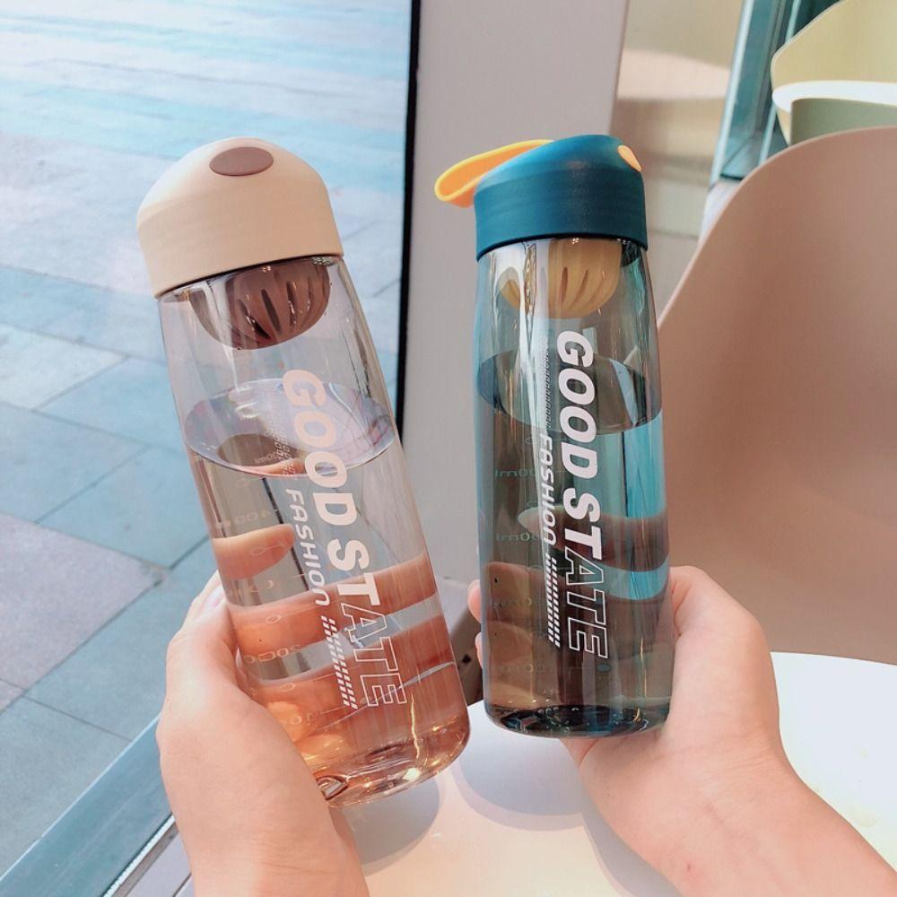 

Plastic Sports Tea Coffee Cup Bounce Lid 550ml Sports Kettle Sports Water Bottle Summer pink-480ml