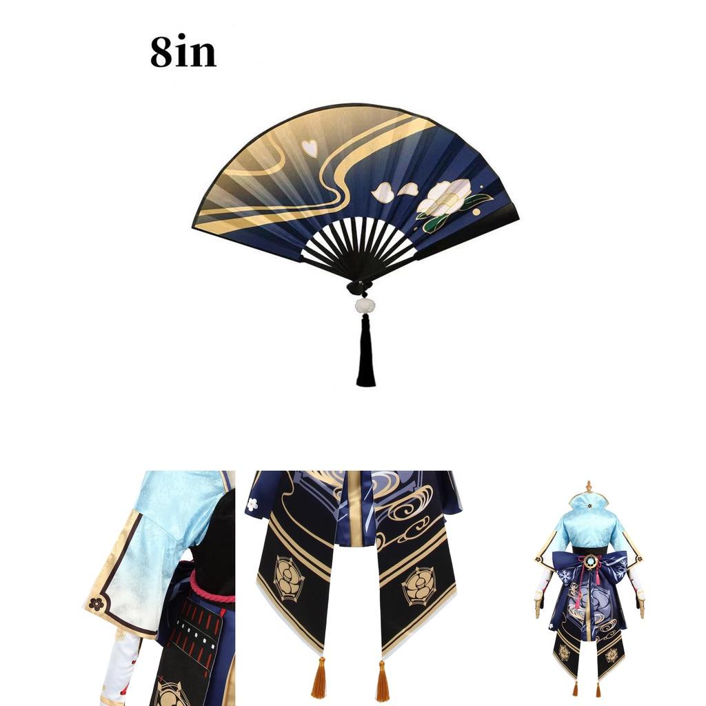 Costum Cosplay Kamisato Ayaka Genshin Impact Pentru Femei Cu Perucă Evantai Și Saboți