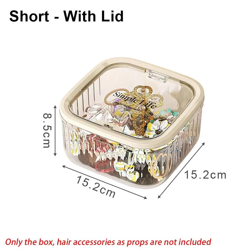 

1PC Transparent Acrylic Hair Accessory Organizer – Multi-Size Desktop Storage Box for Hair Ties & Emergency