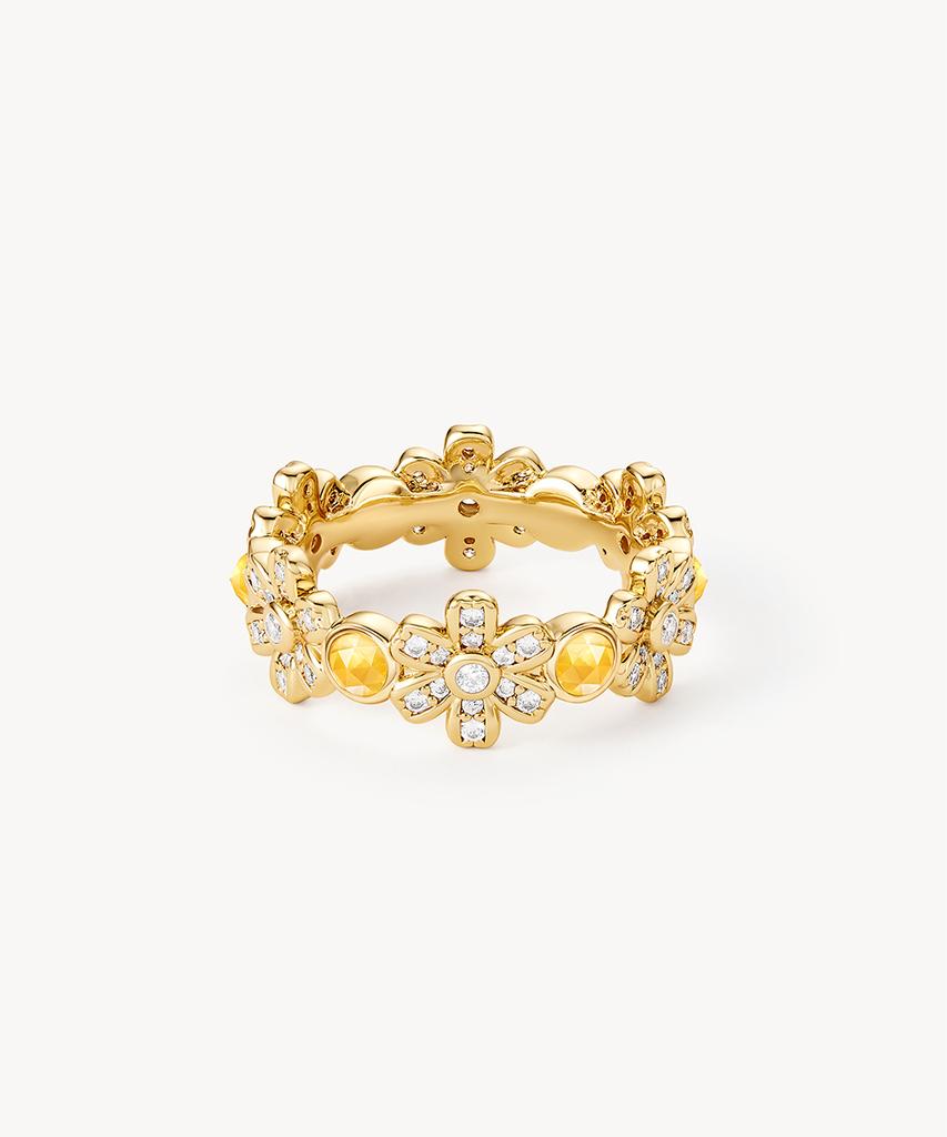 Lola Rose Daisy Citrine Flowering Women'S Gemstone Ring