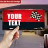 Vintage Racing Checkered Flag Metal License Plate Sign, Custom Personalized Wall Decor, 2D Flat Decorative Plaque