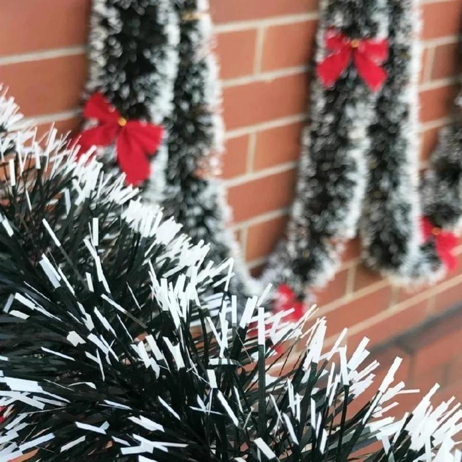 1 Stück 2 m lange Weihnachtsabend-Dekorations-Girlande aus Bändern, geeignet für Bartheken, Weihnachtsbäume, Küchendekorationen, Hochzeitsfeiern und andere festliche Anlässe