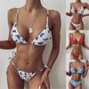 Women Striped Push Up High Cut Hight Waist  Bikini Set Two Piece Swimsuit