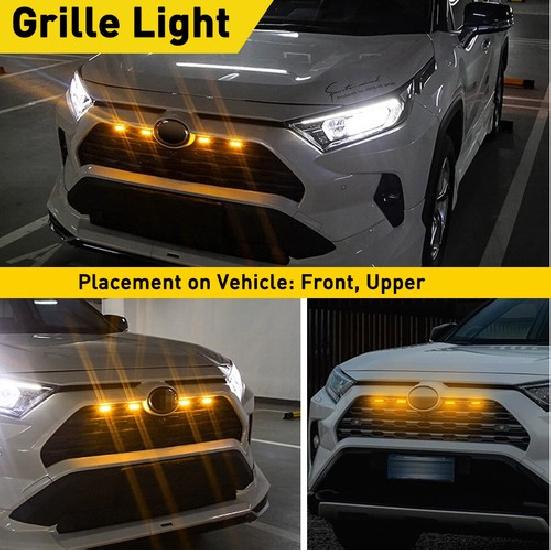 4X Bumper Grille Fog Lights Amber For Toyota RAV4 19-24 LE SE XLE XSE Limited EA